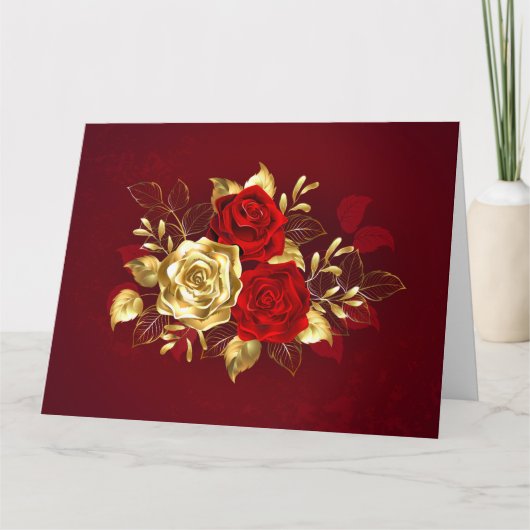Carte Trois Roses de bijoux (Devant)
