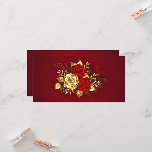 Carte Trois Roses de bijoux (Devant/Arrière en situation)