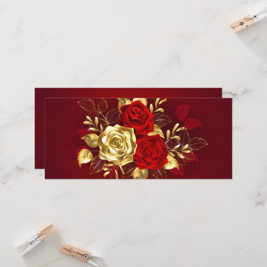 Carte Trois Roses de bijoux (Devant/Arrière en situation)