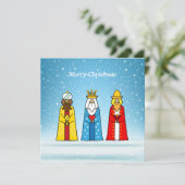 Carte Trois Sages sur fond bleu clair (Debout devant)