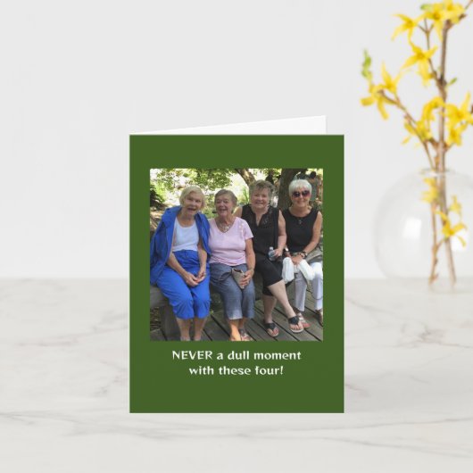 Carte Trois singes plus un de plus (Fleur jaune)