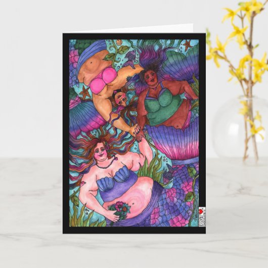 Carte trois sirènes (Fleur jaune)