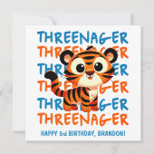 Carte Trois Tiger Boy 3e anniversaire (Devant)