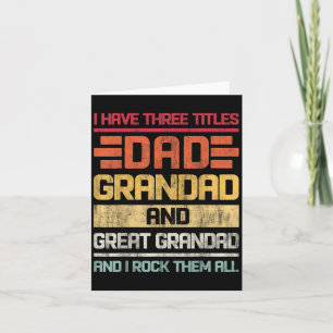 Carte Trois Titres Papa Grand-père & Arrière Grand-p