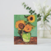Carte Trois tournesols dans un vase par Vincent van Gogh (Debout devant)