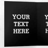 Carte Trois Volets Ajouter votre propre texte personnalisé ici noir e (Intérieur en premier)