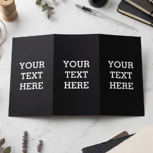 Carte Trois Volets Ajoutez Votre Propre Texte Personnalisé Ici Noir e
