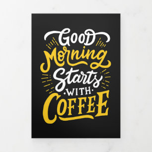 Carte Trois Volets Amateur De Café Good Morning Commence Avec Café