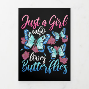 Carte Trois Volets Amoureux de papillons Juste une fille qui aime les