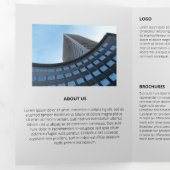 Carte Trois Volets Angles rétro-géométriques monochromatiques logique (Intérieur en premier)