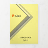 Carte Trois Volets Angles rétro-géométriques monochromatiques logique (Page de couverture)