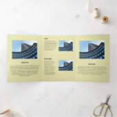 Carte Trois Volets Angles rétro-géométriques monochromatiques logique (Intérieur)