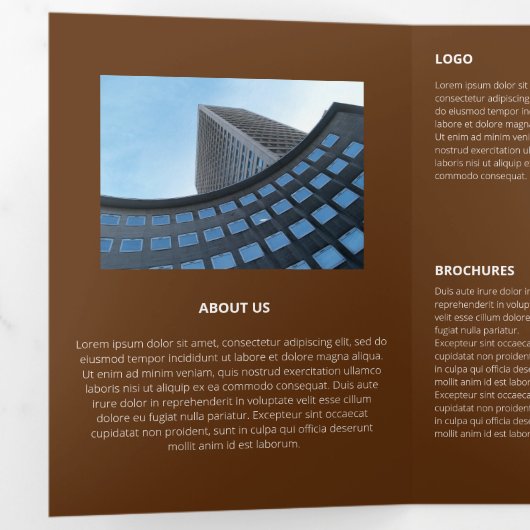 Carte Trois Volets Angles rétro-géométriques monochromatiques logique (Intérieur en premier)