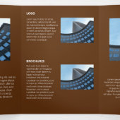 Carte Trois Volets Angles rétro-géométriques monochromatiques logique (Intérieur au milieu)