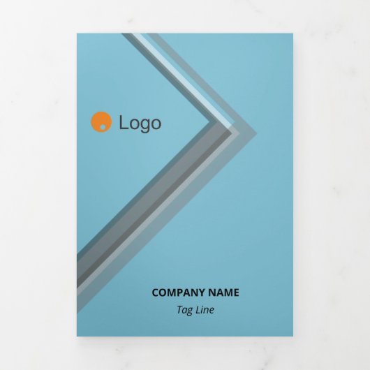 Carte Trois Volets Angles rétro-géométriques monochromatiques logique (Page de couverture)