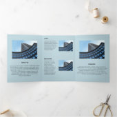 Carte Trois Volets Angles rétro-géométriques monochromatiques logique (Intérieur)