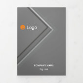 Carte Trois Volets Angles rétro-géométriques monochromatiques logique (Page de couverture)