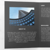 Carte Trois Volets Angles rétro-géométriques monochromatiques logique (Intérieur en premier)