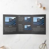 Carte Trois Volets Angles rétro-géométriques monochromatiques logique (Intérieur)