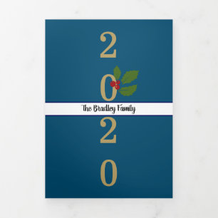 Carte Trois Volets Année en revue Photo Collage Lettre de Noël