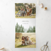 Carte Trois Volets Aquarelle Bois Calligraphie de Noël (Intérieur)