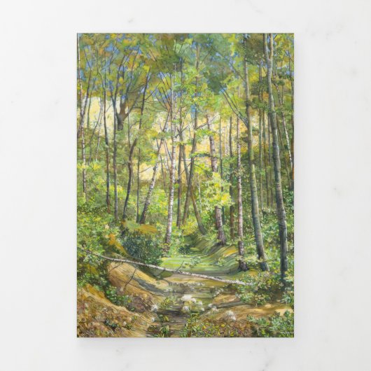 Carte Trois Volets aquarelle de peinture de rainures sur soie (Page de couverture)