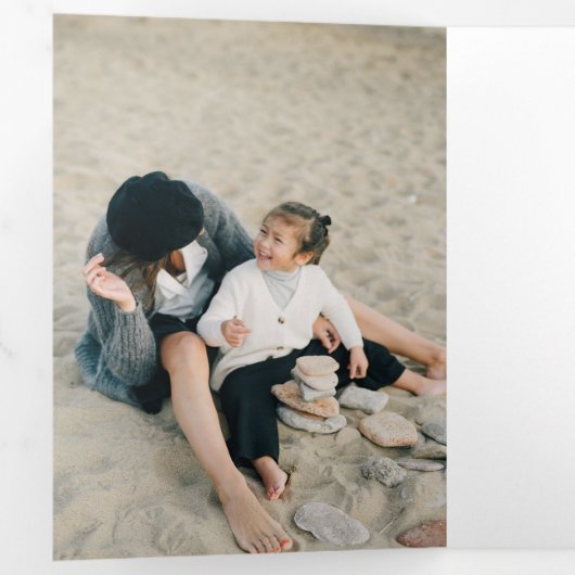 Carte Trois Volets Aquarelle Joyeux Noël Floral Photo (Intérieur en premier)