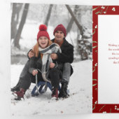 Carte Trois Volets Aquarelle minimaliste Mistletoe photo de Noël (Intérieur en premier)