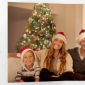 Carte Trois Volets Aquarelle rustique Photo Plaid Noël (Intérieur en premier)