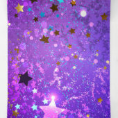 Carte Trois Volets Arrière - plan de feuille violet avec étoiles (Intérieur au milieu)