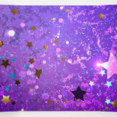 Carte Trois Volets Arrière - plan de feuille violet avec étoiles (Intérieur au milieu)