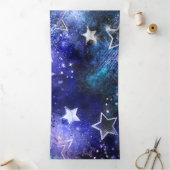 Carte Trois Volets Arrière - plan spatial avec étoiles (Intérieur)