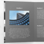 Carte Trois Volets Bandes latérales plates de la structure monochroma (Intérieur en premier)