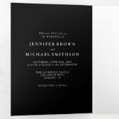 Carte Trois Volets Black Wedding Rsvp répondez gentiment (Intérieur en premier)