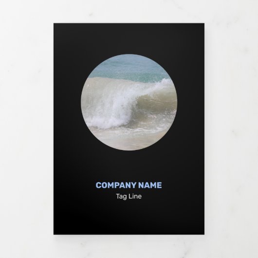 Carte Trois Volets Bleu Affable Noir et Blanc Neige (Page de couverture)