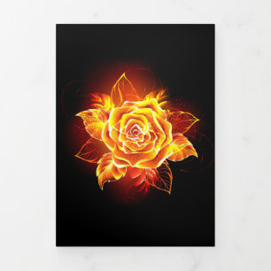 Carte Trois Volets Blooming Fire Rose