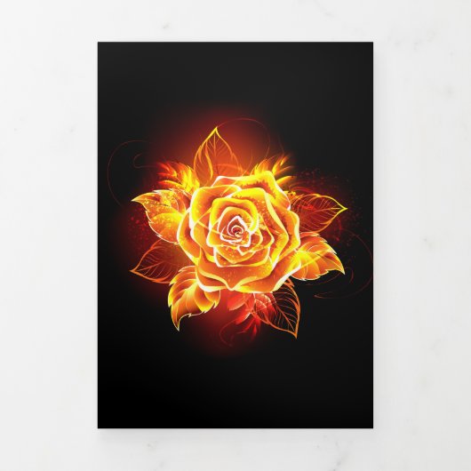 Carte Trois Volets Blooming Fire Rose (Page de couverture)