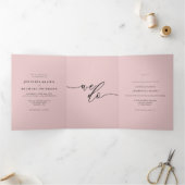 Carte Trois Volets Blush Pink Minimalist Modern Formal Wedding (Intérieur)