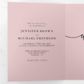 Carte Trois Volets Blush Pink Minimalist Modern Formal Wedding (Intérieur en premier)