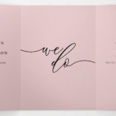 Carte Trois Volets Blush Pink Minimalist Modern Formal Wedding (Intérieur au milieu)