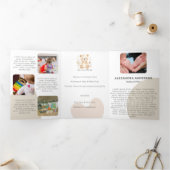 Carte Trois Volets Boho Bear Watercolor Babysitter Service (Intérieur)