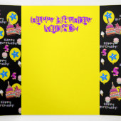 Carte Trois Volets Bonne 5e carte d'anniversaire, #5 Noir (Intérieur au milieu)