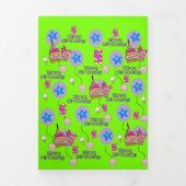 Carte Trois Volets Bonne 5e carte d'anniversaire, 5 verte (Page de couverture)