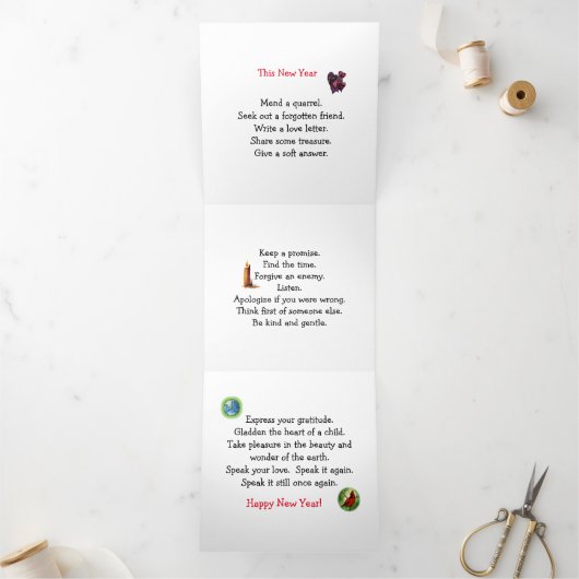 Carte Trois Volets Bonne année (Intérieur)