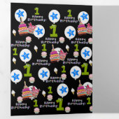 Carte Trois Volets Bonne Carte d'anniversaire, #1 Anniversaire Noir (Intérieur en premier)