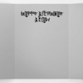 Carte Trois Volets Bonne Carte d'anniversaire, #1 Anniversaire Noir (Intérieur au milieu)