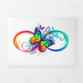 Carte Trois Volets Bright infinity with rainbow butterfly (Page de couverture)