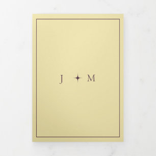 Carte Trois Volets Cadre Simple Formel Figure Moderne de Mariage de M