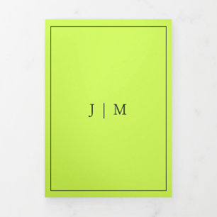 Carte Trois Volets Cadre Simple Formel Moderne Cyber Lime Jet Noir