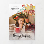 Carte Trois Volets Calligraphie botanique d'hiver (Page de couverture)